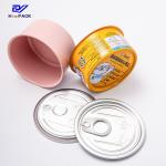 Orange Beef Can Round Shape Tin Cans D65X34mm 50 Gram Meat Packaging