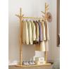 Buy cheap ODM Floor Cloth Coat Rack Stand Hanger Bedroom In Polished Wood 98cm Width from wholesalers