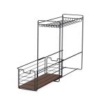 2 Tiers Wood Element Mdf Household Multifunctional Metal Under Sink Kitchen