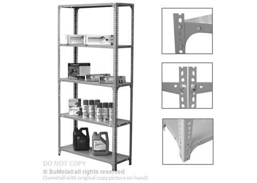 Buy cheap Adjustable Steel Slotted Angle Shelving Racks Five Tiers For Industrial Storage from wholesalers
