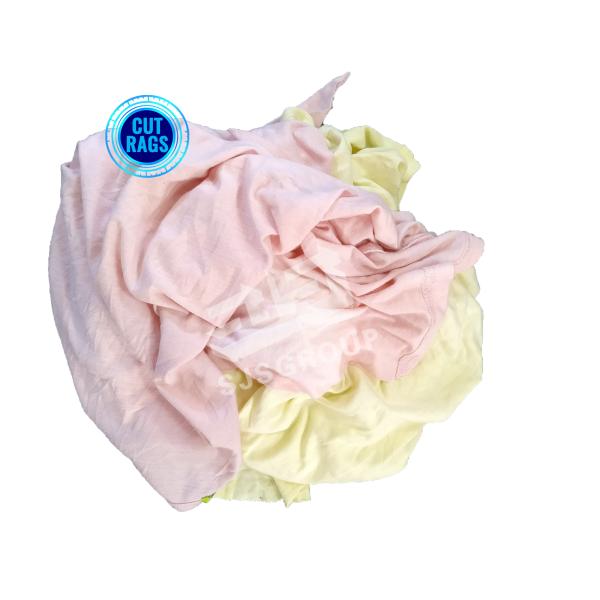 Quality 10kg 25kg Used Cotton Light Color Mixed Printed T Shirt Rags Industrial Cleaning Wiping Rags trapo industrial for sale