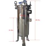 62KG 0.6um 316L Top Inlet Bag Filter Housing for Water Treatment in Hotels