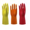 Buy cheap Natural Latex Dip Flocklined Household Cleaning Gloves Red Yellow Orange from wholesalers