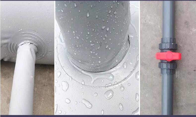 2000 Liters Fire Fighting PVC Tarpaulin Water Storage Tank Long Pipes Design Drought Resistance
