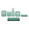 Buy cheap 6pcs Glass Bathroom Accessories Set Aqua With Vintage Floral Debossed from wholesalers