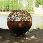 3mm Thickness Corten Steel Wood Burning Fire Pit In Backyard