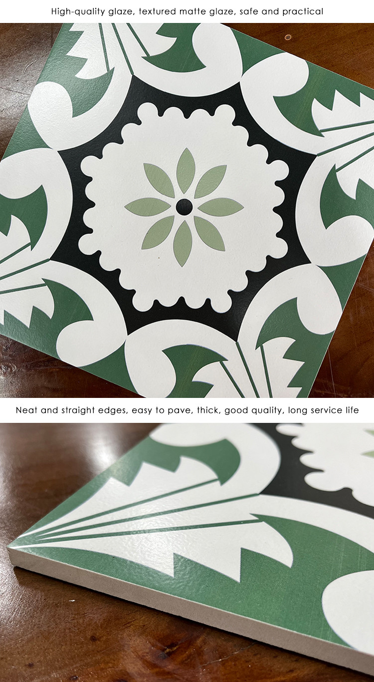 Kitchen Wall Painted Floral Porcelain Tile , Outdoor Interior Floor Flower Pattern Tiles