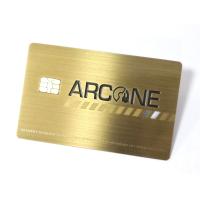Buy cheap Metal Gold Small Contact IC Chip Bank Card With Magnetic Stripe Signature Panel product