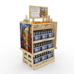 Customized Double Sided Display Rack Stable Diy Wood Wine Rack Supermarket Beer