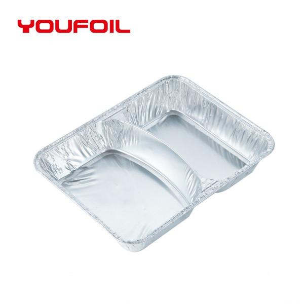 Buy cheap Recyclable Healthy 2 Compartment Disposable Aluminum Foil Container for Catering from wholesalers