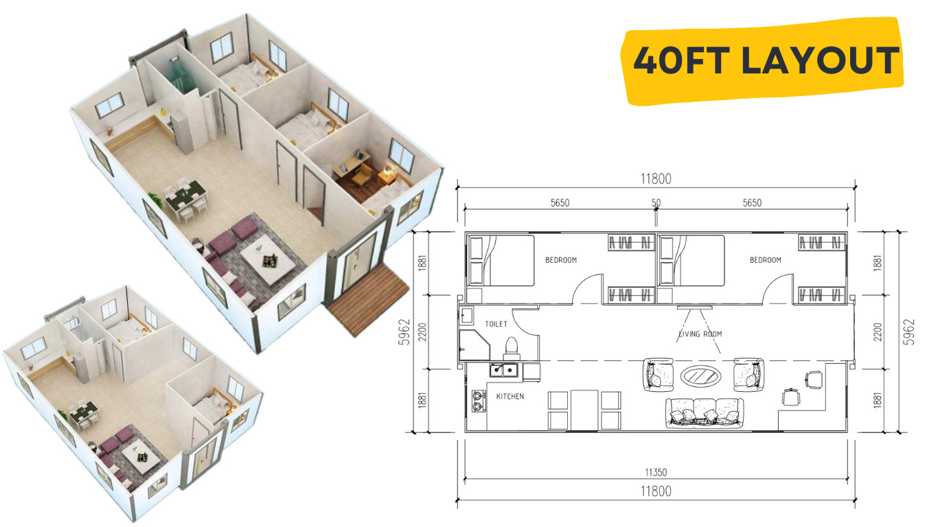 BOX SPACE Luxury 3 Bedrooms And Bathroom Prefabricated Expandable Container House Mobile Prefab Expandable House