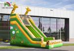 Green / Yellow Giraffe PVC Inflatable Dry Slide Customize Slide For Outdoor