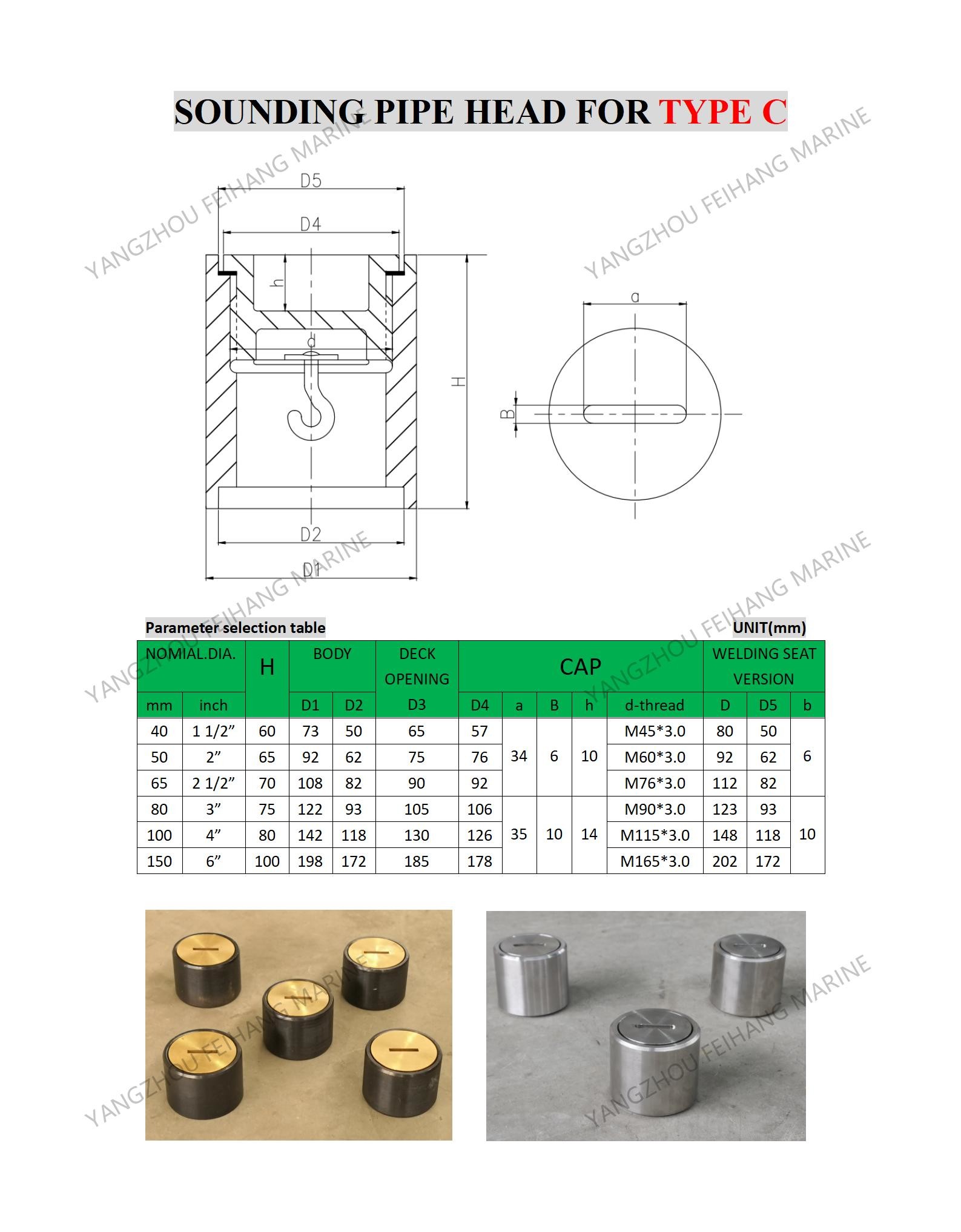 Stainless Steel Sounding Pipe Head- Fuel Stainless Steel Sounding Plugc40 Cb/T3778