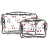 Buy cheap Zipper Closure Cherry Print PVC Cosmetic Toiletry Bag from wholesalers