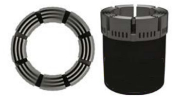 Black Sand Profile Diamond Core Bit , Impregnated Diamond Bit High Reliability