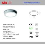 6W Round modern outside waterproof LED Panel light for office