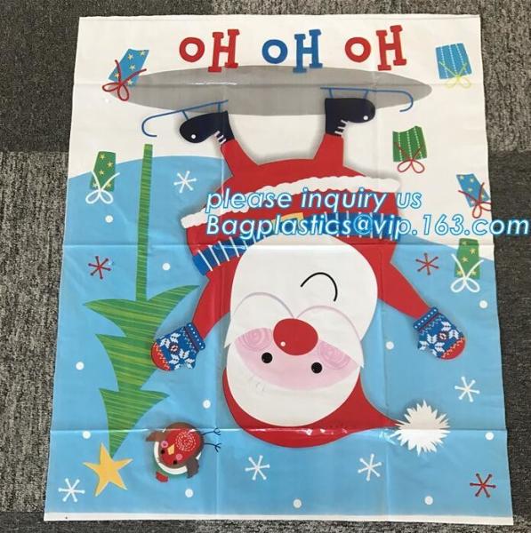 36"*48" drawstring christmas plastic giant santa sack for gift,party supplies
