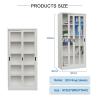 Buy cheap 2 Glass Sliding Door Steel Office Cupboard Metal Double Door Cupboard from wholesalers