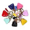 Buy cheap Cute Glitter Leather No Zipper 2cm Change Purse Keychain Handmade from wholesalers