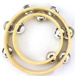 BeBe 15cm Wooden Musical Toys Handbell Wooden Tambourine Baby