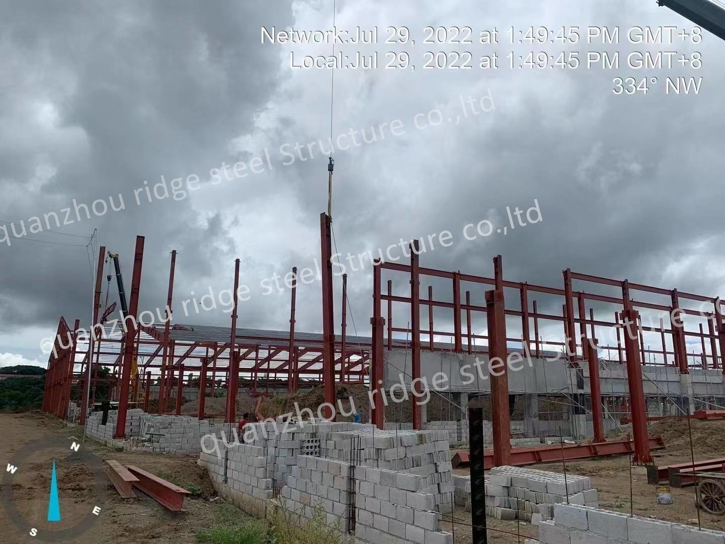 Industrial Commercial High Rise Hotel Building , Lightweight Steel Structure Building Warehouse