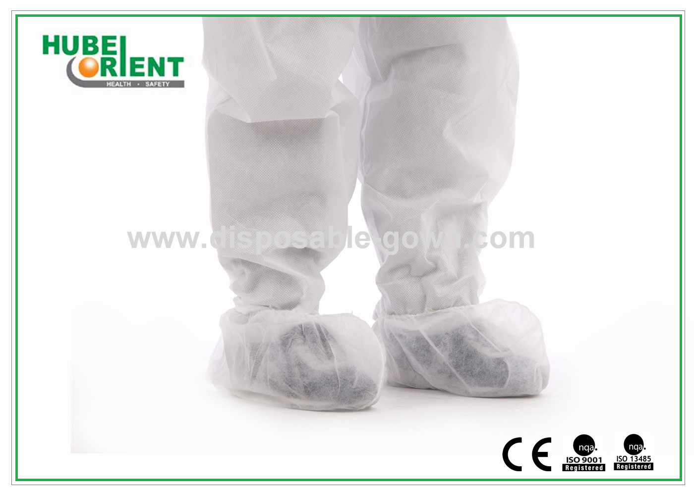 No Reusable Nonwoven Shoe Covers With Elastic Rubber Mouth