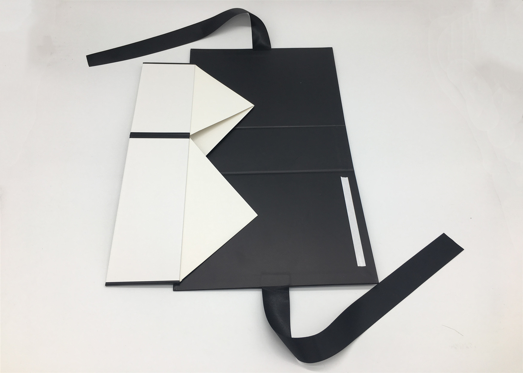 Recyclable Book Shape Jewelry Box / Folding Packaging Box With Ribbon Closure
