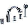 Buy cheap Water Saving Chrome Deck Mount Tub Faucet with Three Handles / Polished Brass Mixer Tap from wholesalers