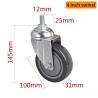 Buy cheap Industrial Castor Wheel 4 Inch 130kg Chrome Coating Threaded Swivel Casters from wholesalers