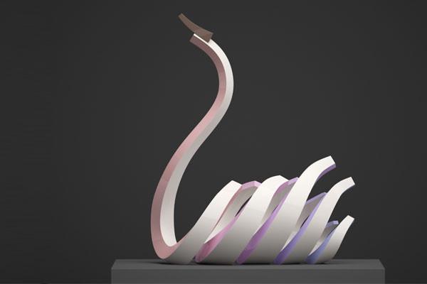 Buy cheap Outdoor Stainless Steel Swan Sculpture White Painted Finish from wholesalers