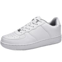 Buy cheap Custom Logo TPR Bottom Leather Casual Sneakers Breathable White Flat Sneakers product