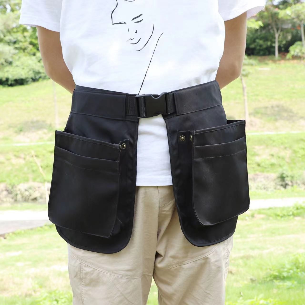 OUTDOOR MULTI-FUNCTIONAL MULTI-POCKET ZIPPER FANNY PACK SPORTS FASHION BELT APRON WAIST SEAL HANGING WAIST STORAGE BAG