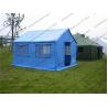 Buy cheap Soft PVC Windows Outdoor Event Tent , Blue Roof Cover Refugee Tent For Disaster Relief from wholesalers