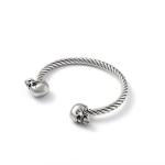 Mighty Opening Double Skull Stainless Steel Twisted Wire Men's Explosive