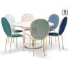 Buy cheap Luxury Round Back Stainless Steel Restaurant Chairs Velvet Arm With SS Frame from wholesalers