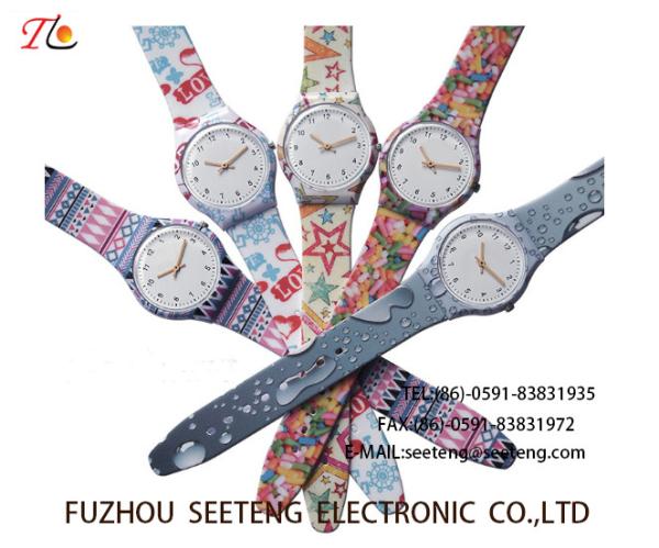 Children's watch with PVC strap Mixed color strap customized for promotion