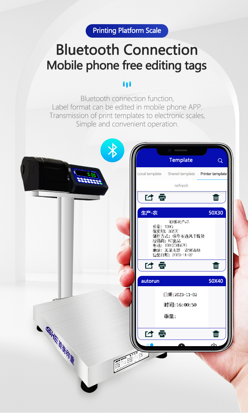 30-800kg Weighing Range A8P Printing Table Scales with ODM Support and Customized Design