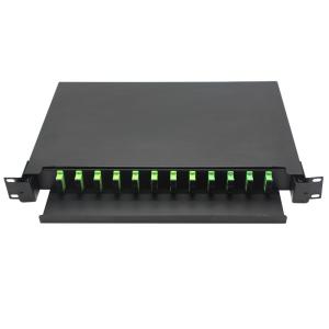 Buy cheap FTTH 1U 2U 24 48 Ports Metal Fiber Optic Terminal Box 19 Rack Cabinet from wholesalers