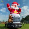 Buy cheap 20FT 26ft 33ft Inflatable Santa Claus In Chimney With Reindeer Outdoor Christmas Decoration Blow Up Santa Claus from wholesalers
