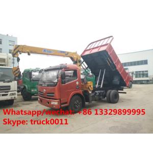 Buy cheap hot sale cheapest price dongfeng 2.5tons telescopic boom mounted on dump truck, factory dongfeng dump truck with crane from wholesalers