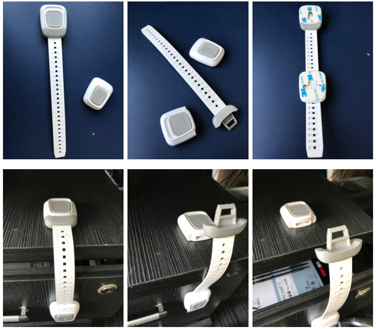 Eco Friendly Child Safety Cabinet Locks , Double Button Toddler Safety Cabinet Locks