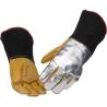 Buy cheap Yellow Black Weld Glove Reflective Waterproof 4 Layer Heat Shield Welding Glove Xl Leather Gloves 41cm For Welding from wholesalers