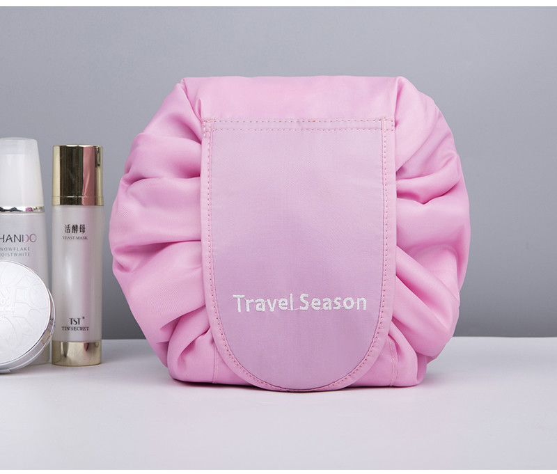 Lazy Portable Polyester Drawstring Cosmetic Bag