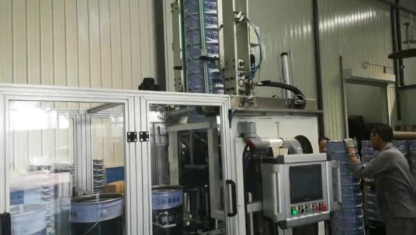 Buy cheap Steel Pail palletizing machine for packing 10-25L Conical pail from wholesalers