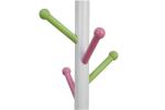 White Flower Shape Kids Playroom Furniture Wooden Coat Rack With Mirror