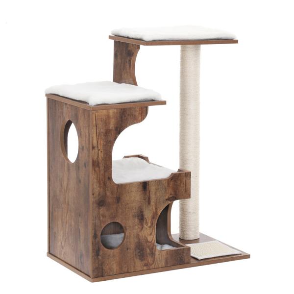 Buy cheap Fantasy Solid Wood Songmics Cat Tree Affordable Medium Three Bed Cave Equipped from wholesalers
