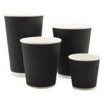 Hot Beverage Kraft Ripple Wall Paper Cups Food Grade Printing For Cafe / Home