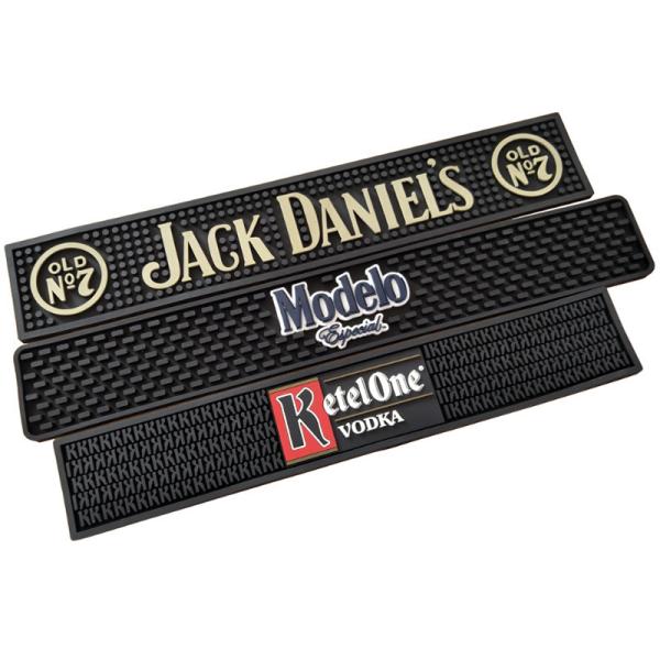 Buy cheap Black Soft Touch PVC Rubber Custom Design Bar Mat Spill Mat Rail Drip Mat from wholesalers