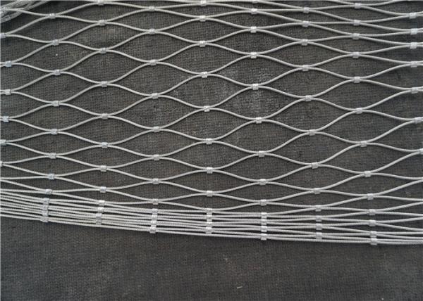 Aisi Ss304 316 Stainless Steel Rope Mesh / Staircase Railing Flexible Woven Wire