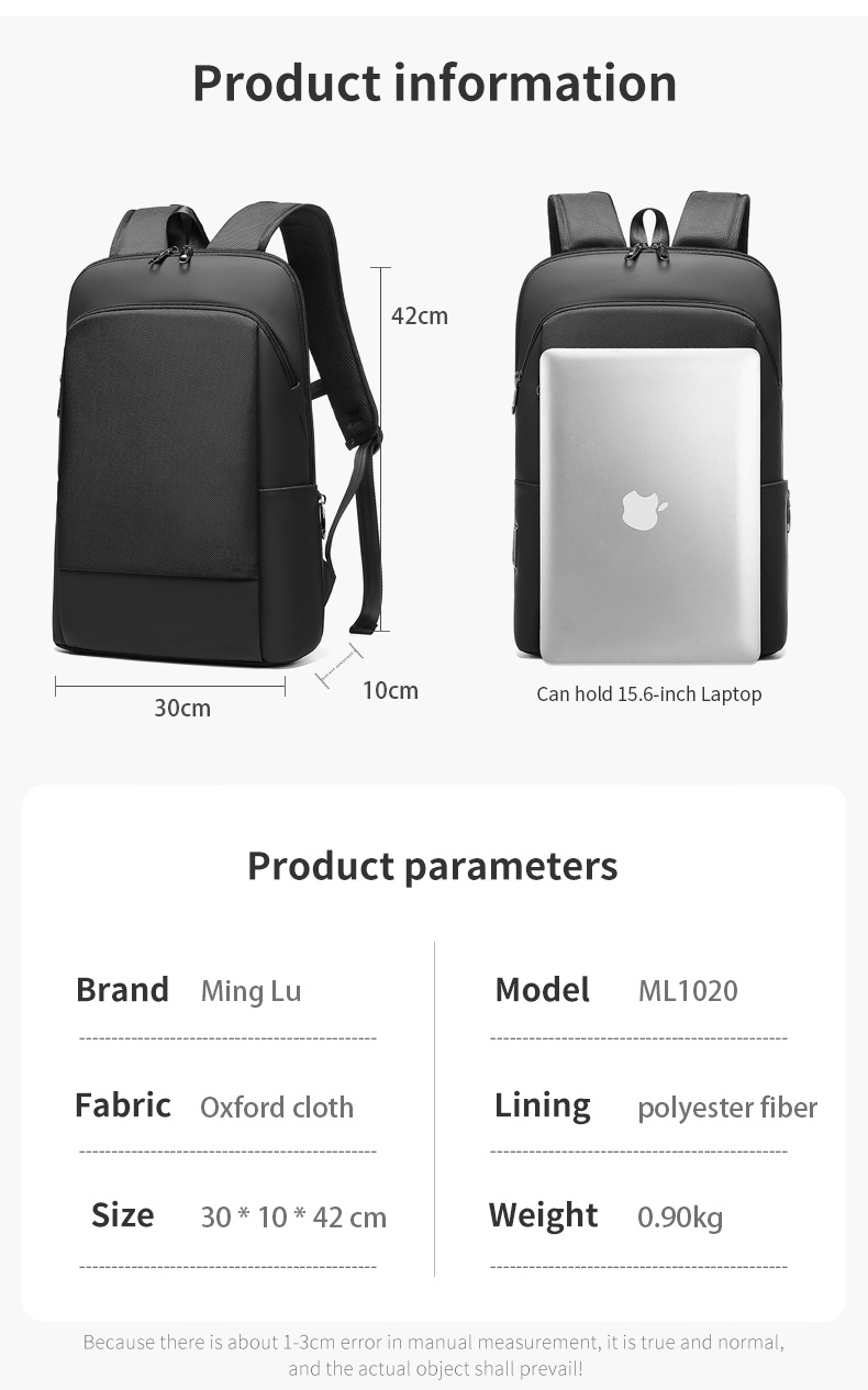 Factory hot sell new usb charging men anti theft travel waterproof notebook bagpack slim laptop backpack